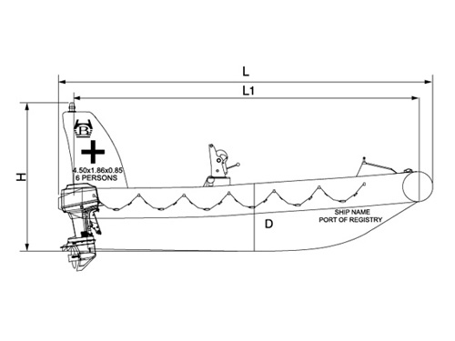 INFLATED FENDER RIGID RESCUE BOAT