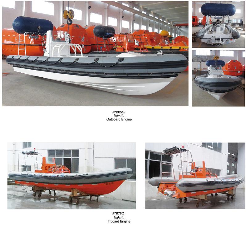 INFLATED FENDER RIGID FAST RESCUE BOAT
